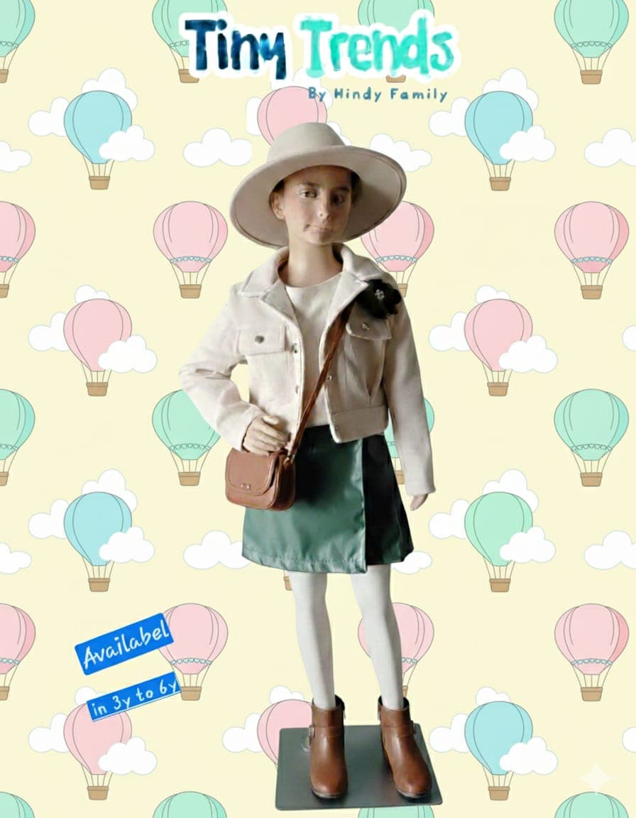 Modern Trendsetter Leatherette Skirt & Cream Jacket Set